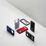 A variety of ZIZO iPhone 16 cases—including rugged, slim, and MagSafe-compatible styles—displayed upright in a modern, minimalistic layout with bold colors like red, blue, lavender, and black.